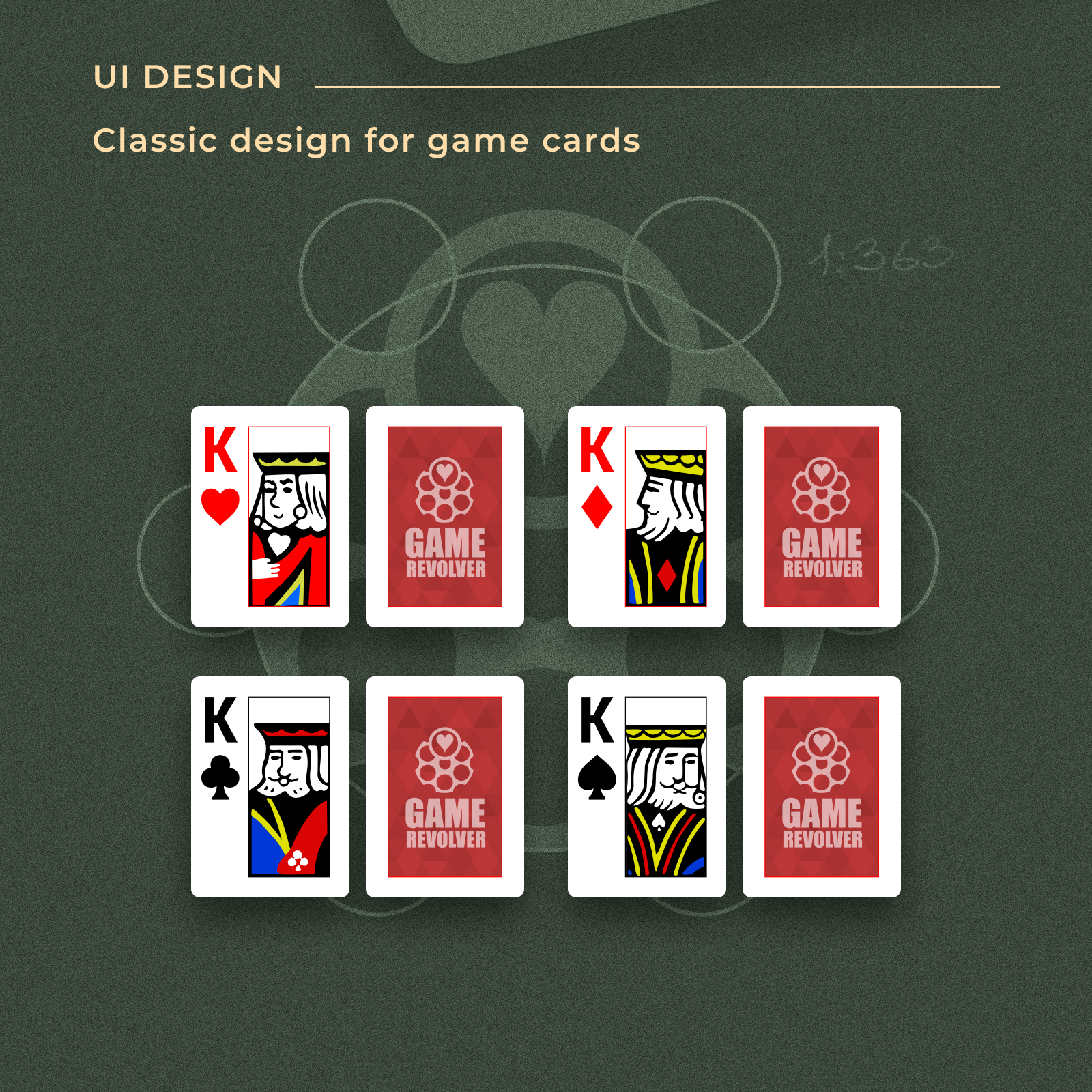 Classic design of poker game field