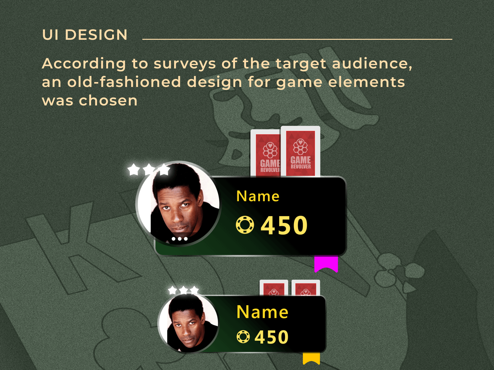 Classic design of poker game field