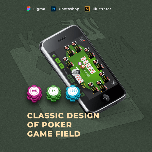 Classic design of poker game field